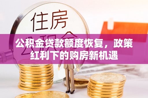 达仁公积金贷款额度恢复，政策红利下的购房新机遇