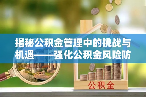 达仁揭秘公积金管理中的挑战与机遇——强化公积金风险防控的多维策略