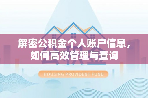 达仁解密公积金个人账户信息，如何高效管理与查询