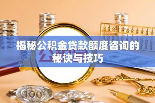 达仁揭秘公积金贷款额度咨询的秘诀与技巧